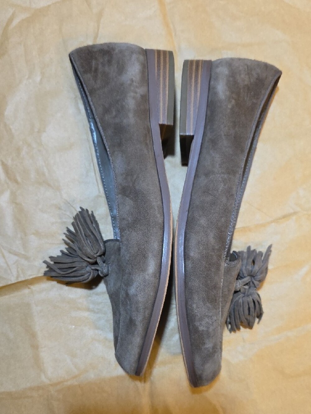 Anne Klein Taupe Suede Tassel Loafers - Picture 7 of 8